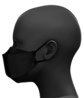 FN-N95-508-Black KF94 Style Mask on mannequin side view